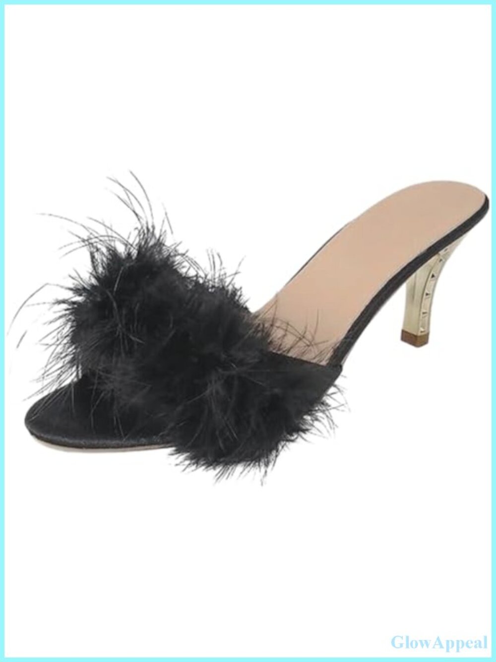 Women Sexy Fur Heels Fuzzy Kitten Heels for Lingerie